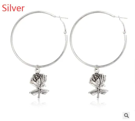 Dainty Rose Hoop Earings