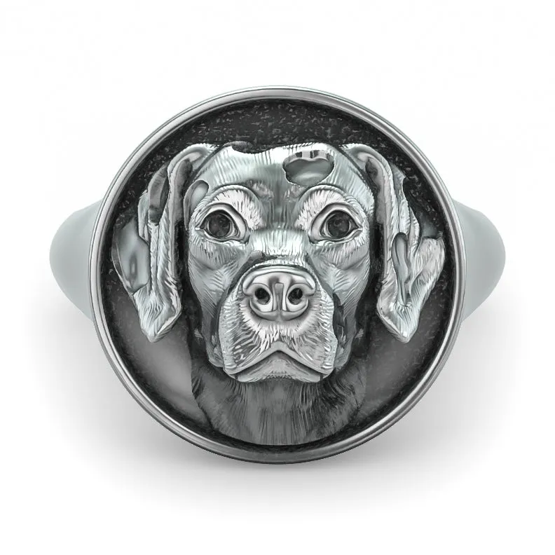 Dalmatian Classic Round Signet Ring