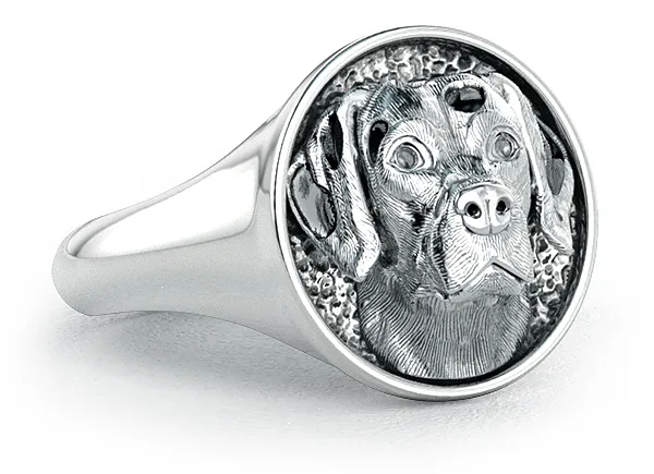 Dalmatian Classic Round Signet Ring