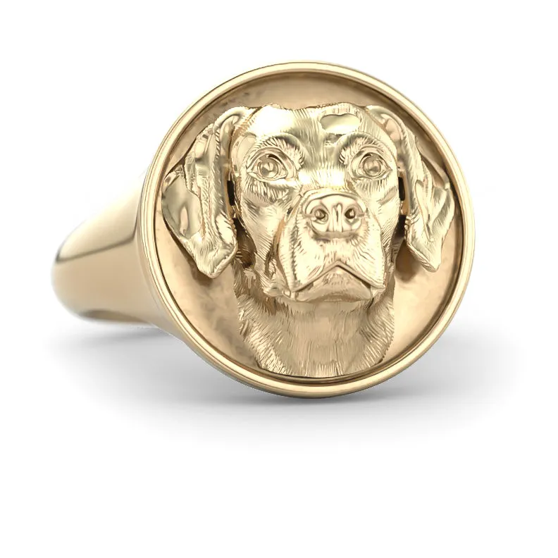 Dalmatian Classic Round Signet Ring