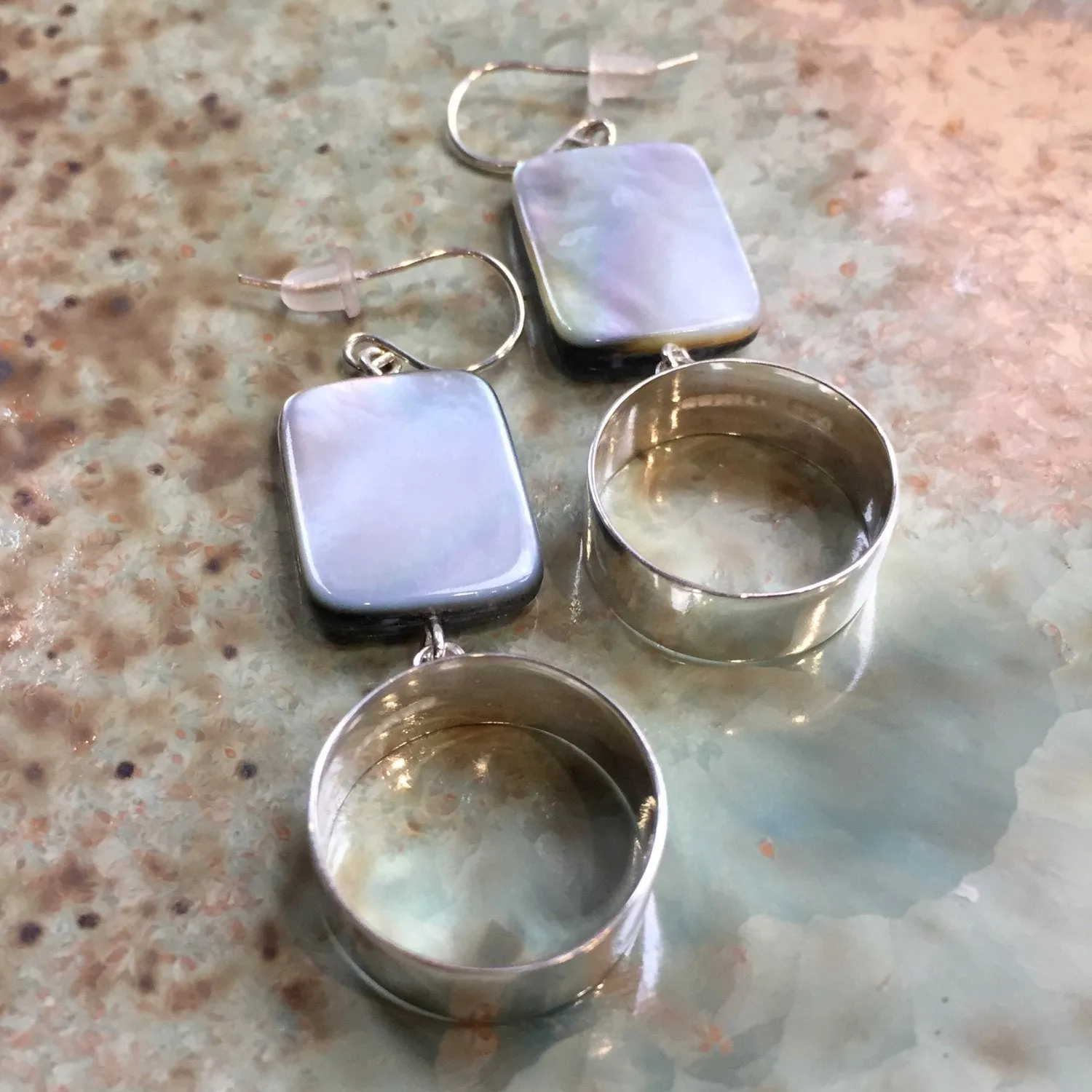 Dangle Rectangle Shell Earrings - Magical moment.