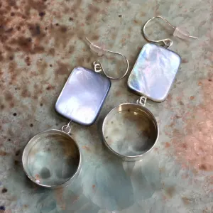 Dangle Rectangle Shell Earrings - Magical moment.