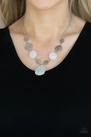 DEW What You Wanna DEW - White - Teardrop Crystal Bead Paparazzi Short Necklace