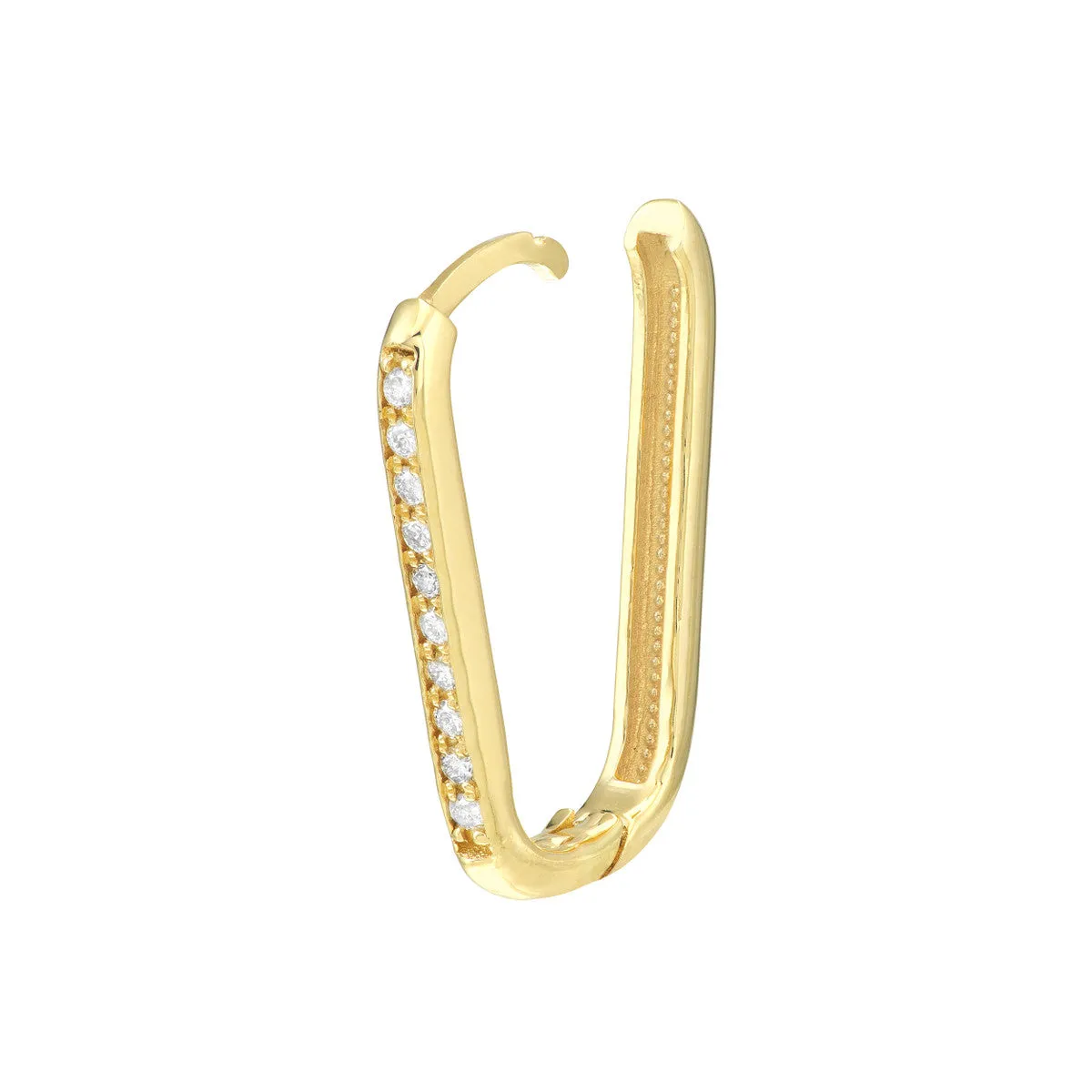 Diamond Channel 17mm Hoop Earrings