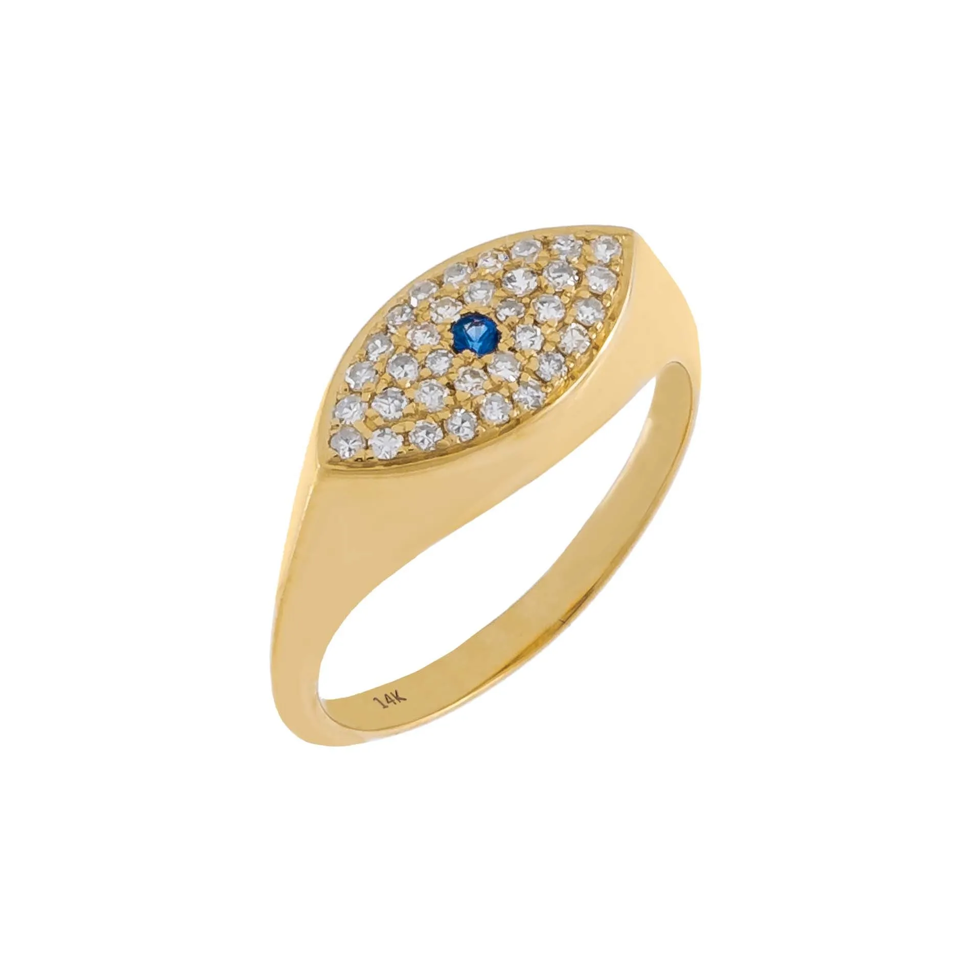 Diamond Evil Eye Ring 14K