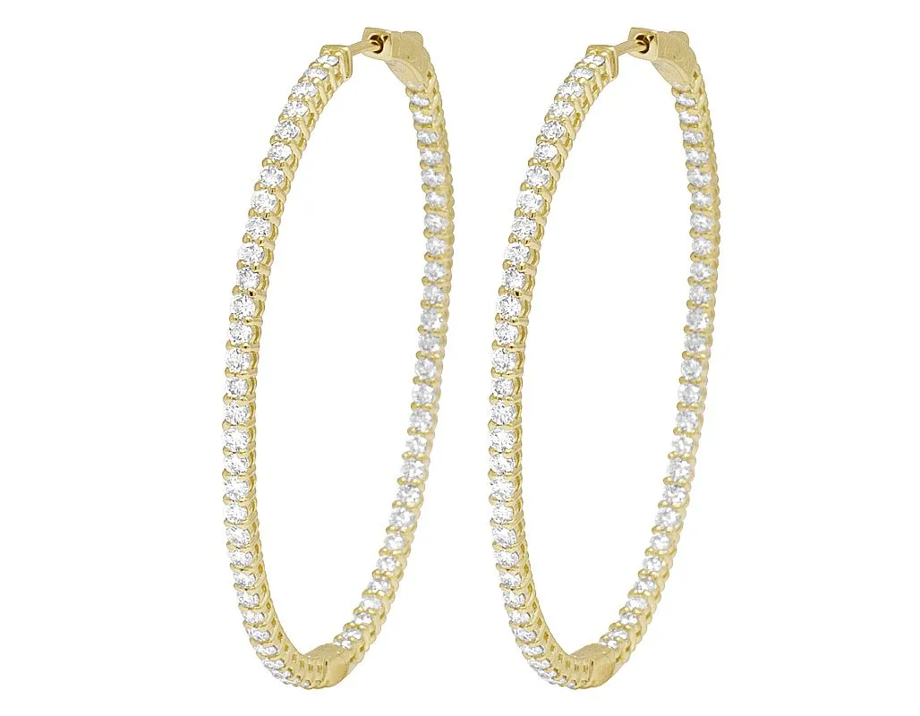 DIAMOND HOOP EARRINGS - 2.50CT