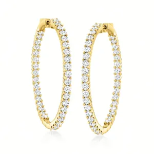 Diamond Hoop earrings - 2.50cts