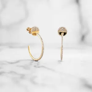 Diamond Hoop Earrings on posts