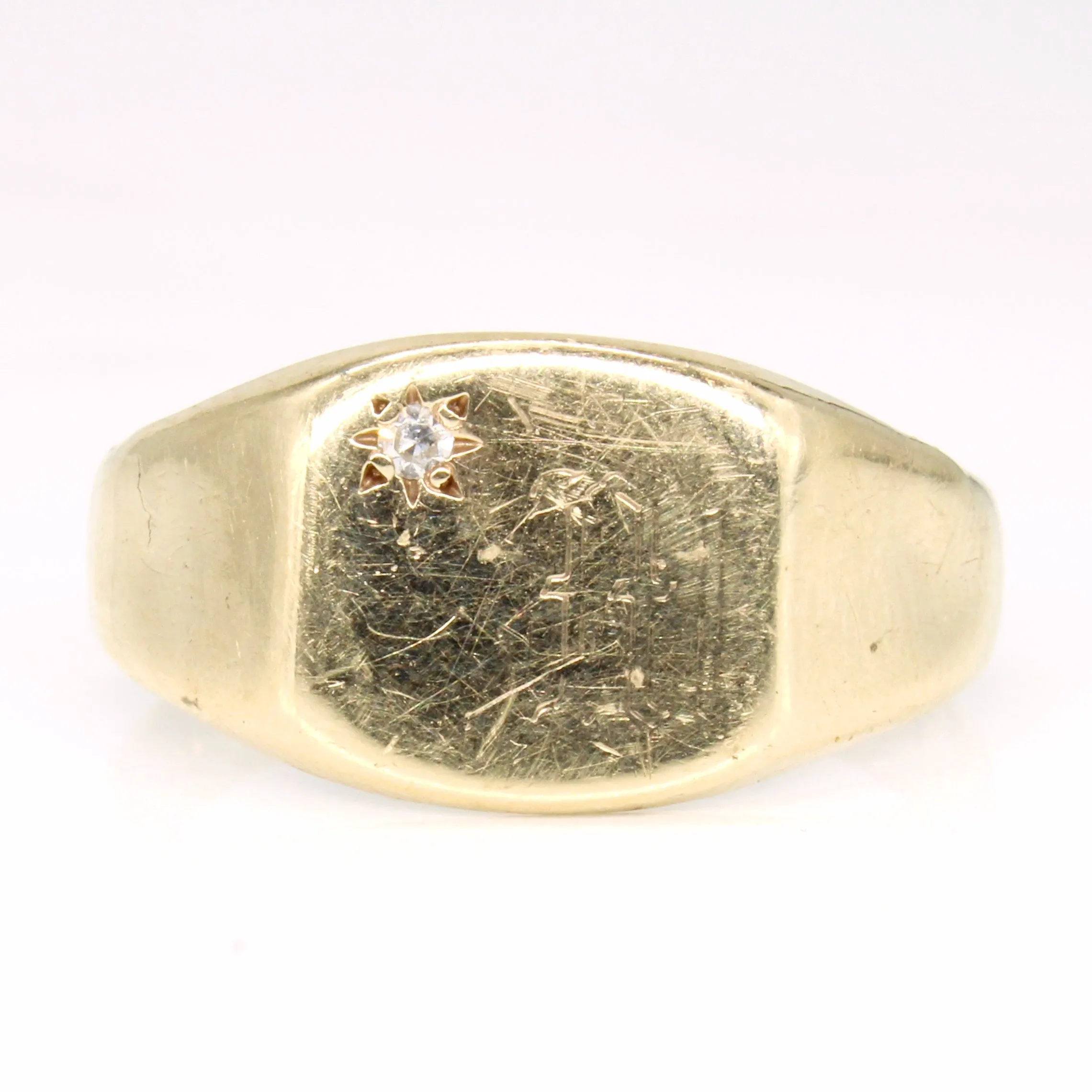 Diamond Initial Signet Ring | SZ 10.75 |