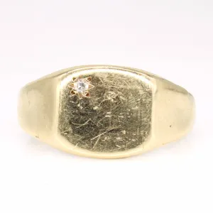 Diamond Initial Signet Ring | SZ 10.75 |