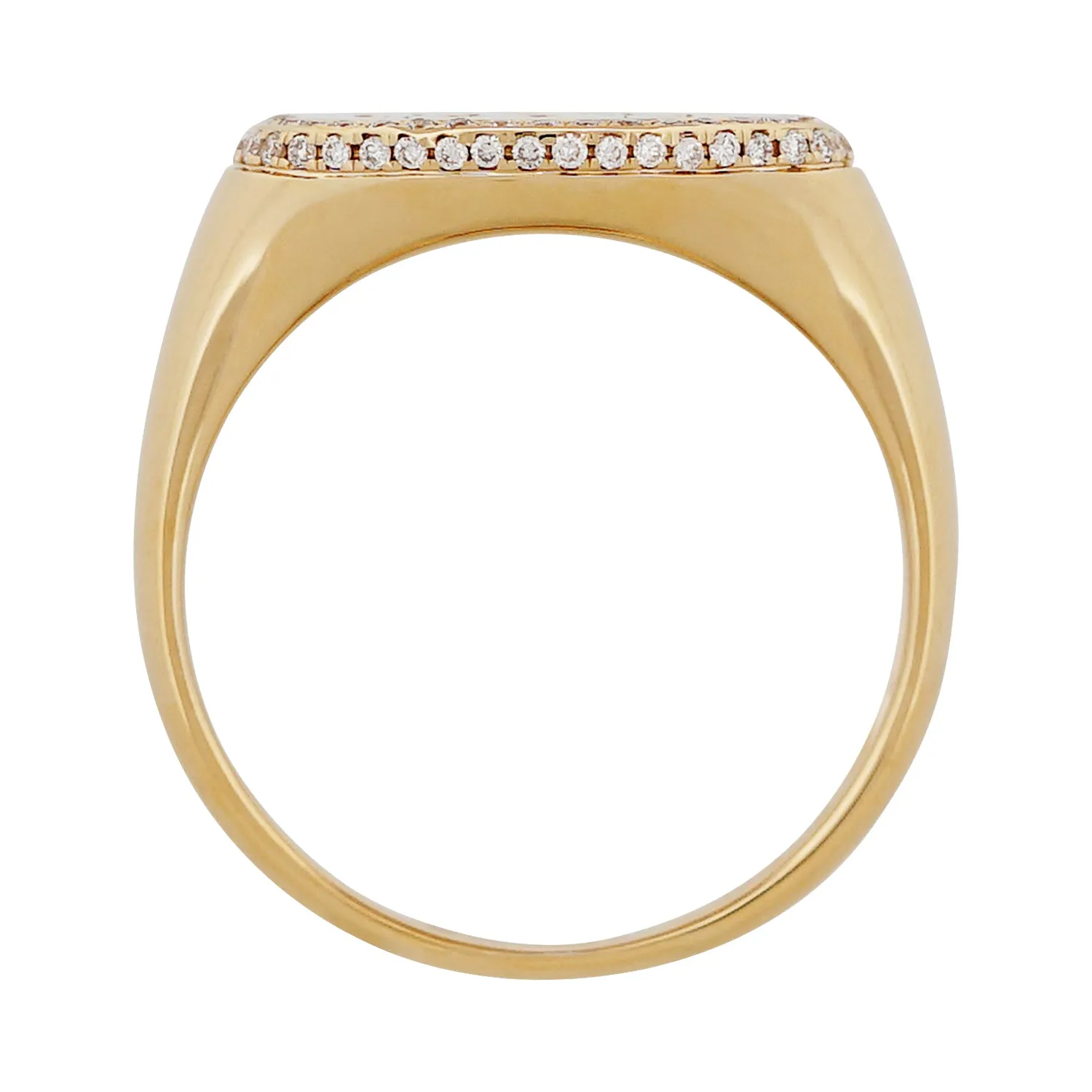 Diamond Oval Shape Signet Ring