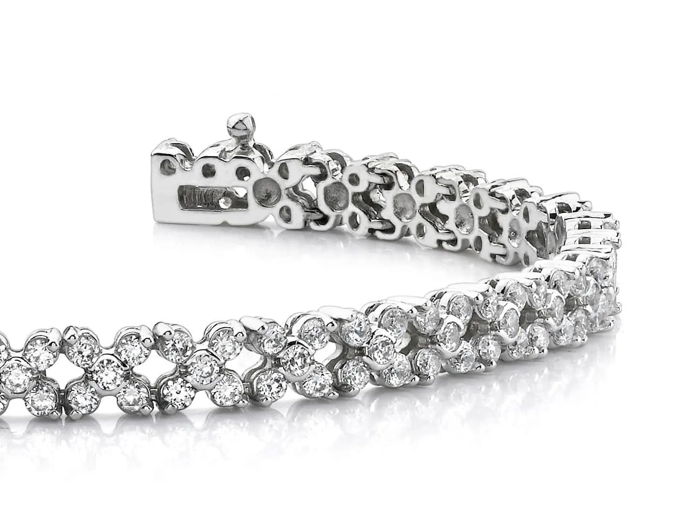 Diamond Round Flower Bracelet Lab-Grown Diamond with 6.00 ct.(finished) 2.25mm, 2.25mm