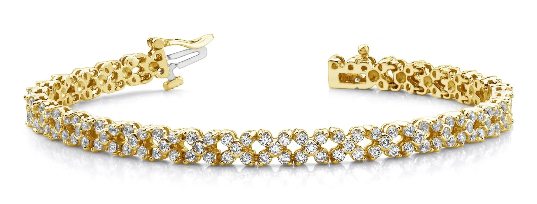 Diamond Round Flower Bracelet Lab-Grown Diamond with 6.00 ct.(finished) 2.25mm, 2.25mm