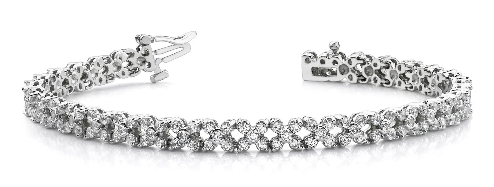 Diamond Round Flower Bracelet Lab-Grown Diamond with 6.00 ct.(finished) 2.25mm, 2.25mm