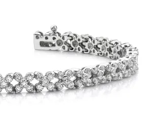 Diamond Round Flower Bracelet Lab-Grown Diamond with 6.00 ct.(finished) 2.25mm, 2.25mm