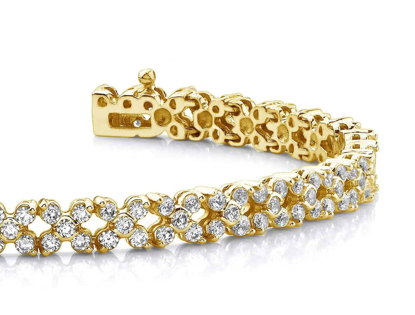 Diamond Round Flower Bracelet Lab-Grown Diamond with 6.00 ct.(finished) 2.25mm, 2.25mm