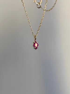 Diamond Ruby Pendant Necklace