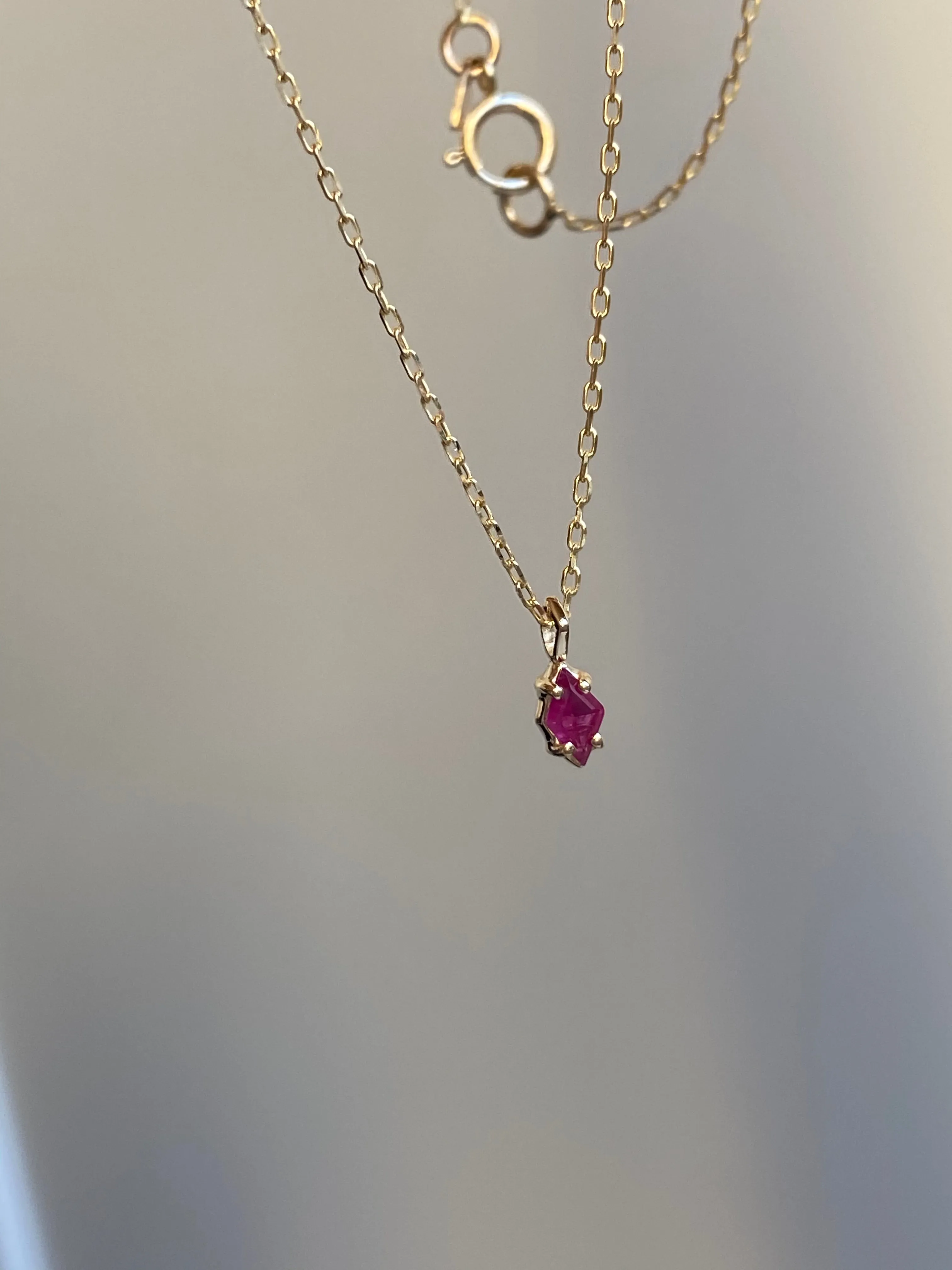 Diamond Ruby Pendant Necklace