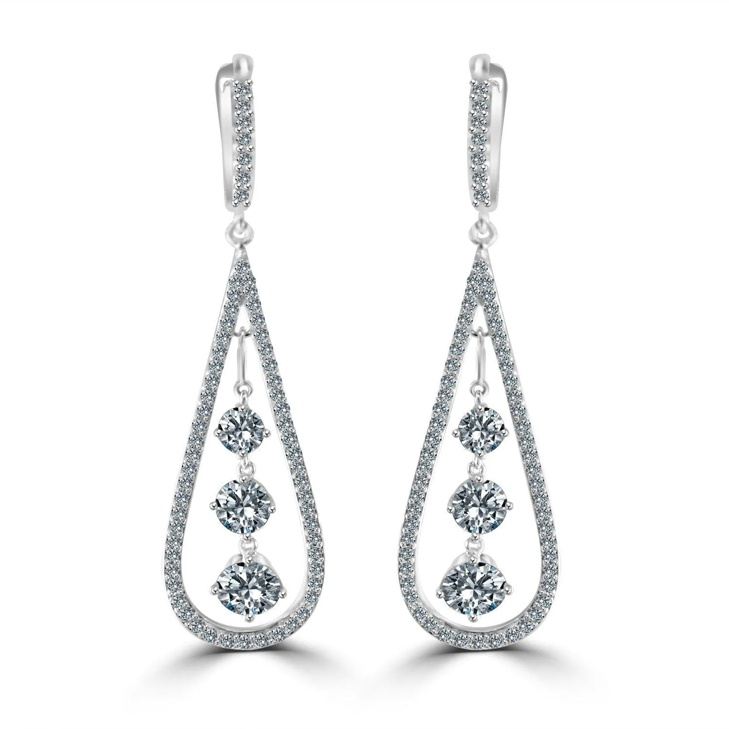 Diamond Veneer Cubic zirconia Chandelier Earrings. 635E303