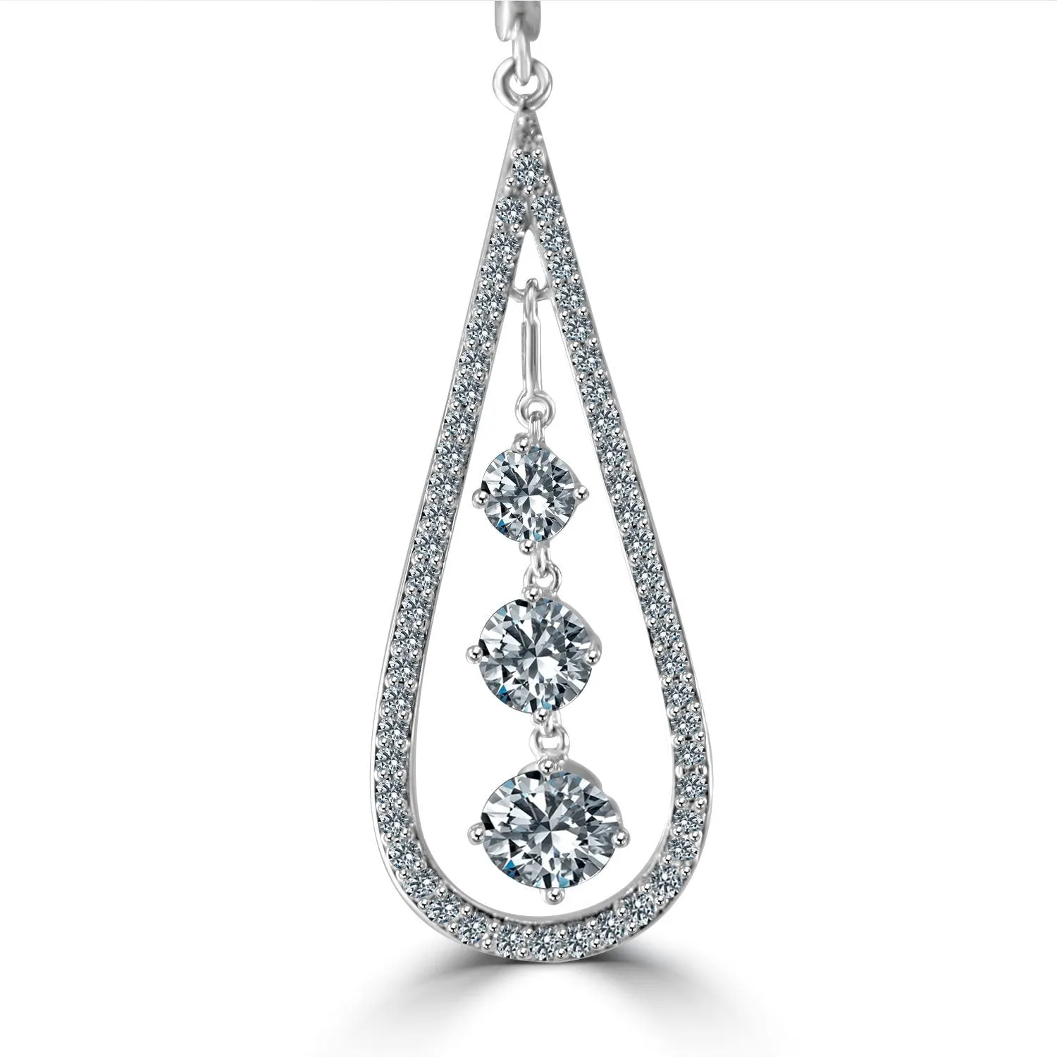 Diamond Veneer Cubic zirconia Chandelier Earrings. 635E303