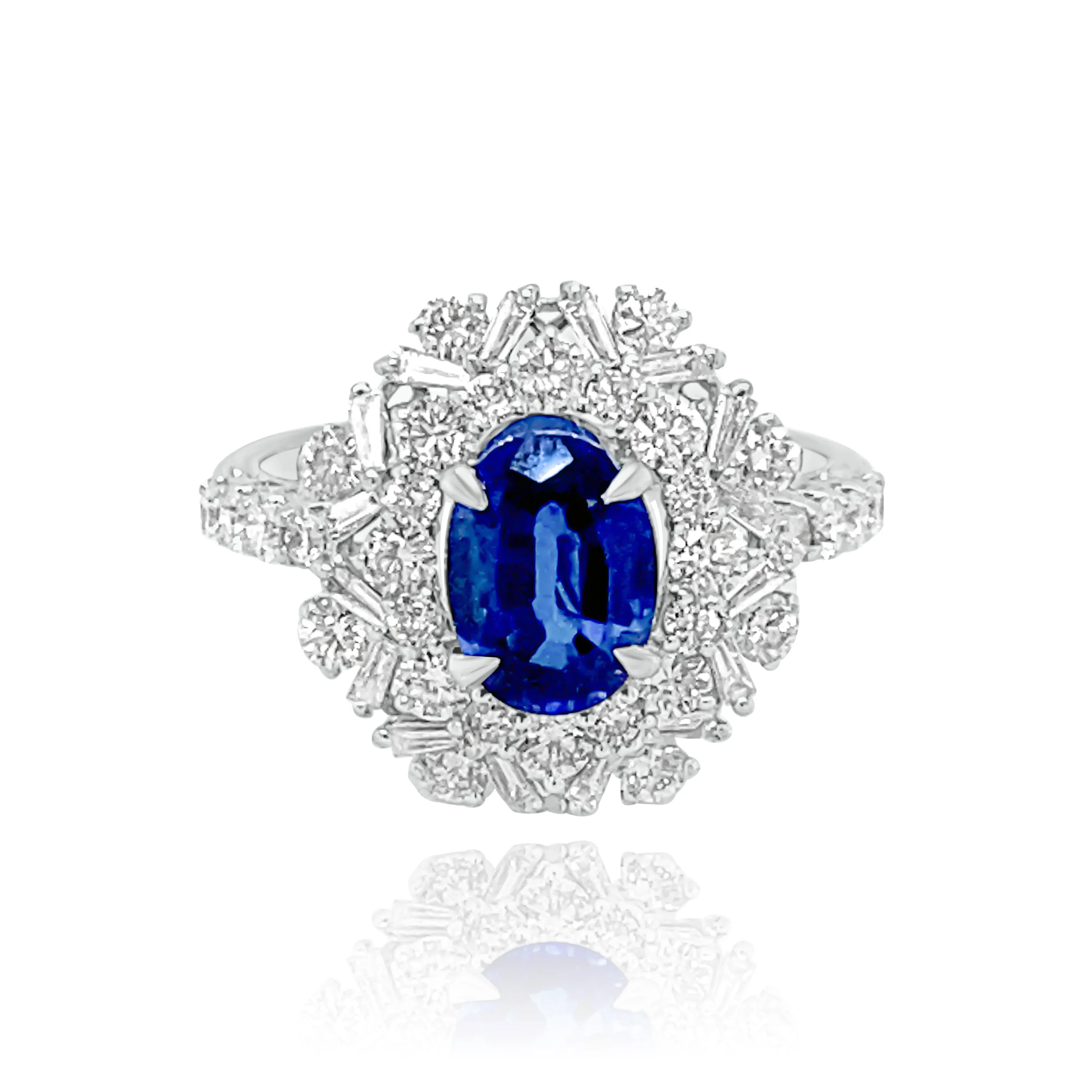 DIAMONDS & SAPPHIRE "ELEANOR" RING.
