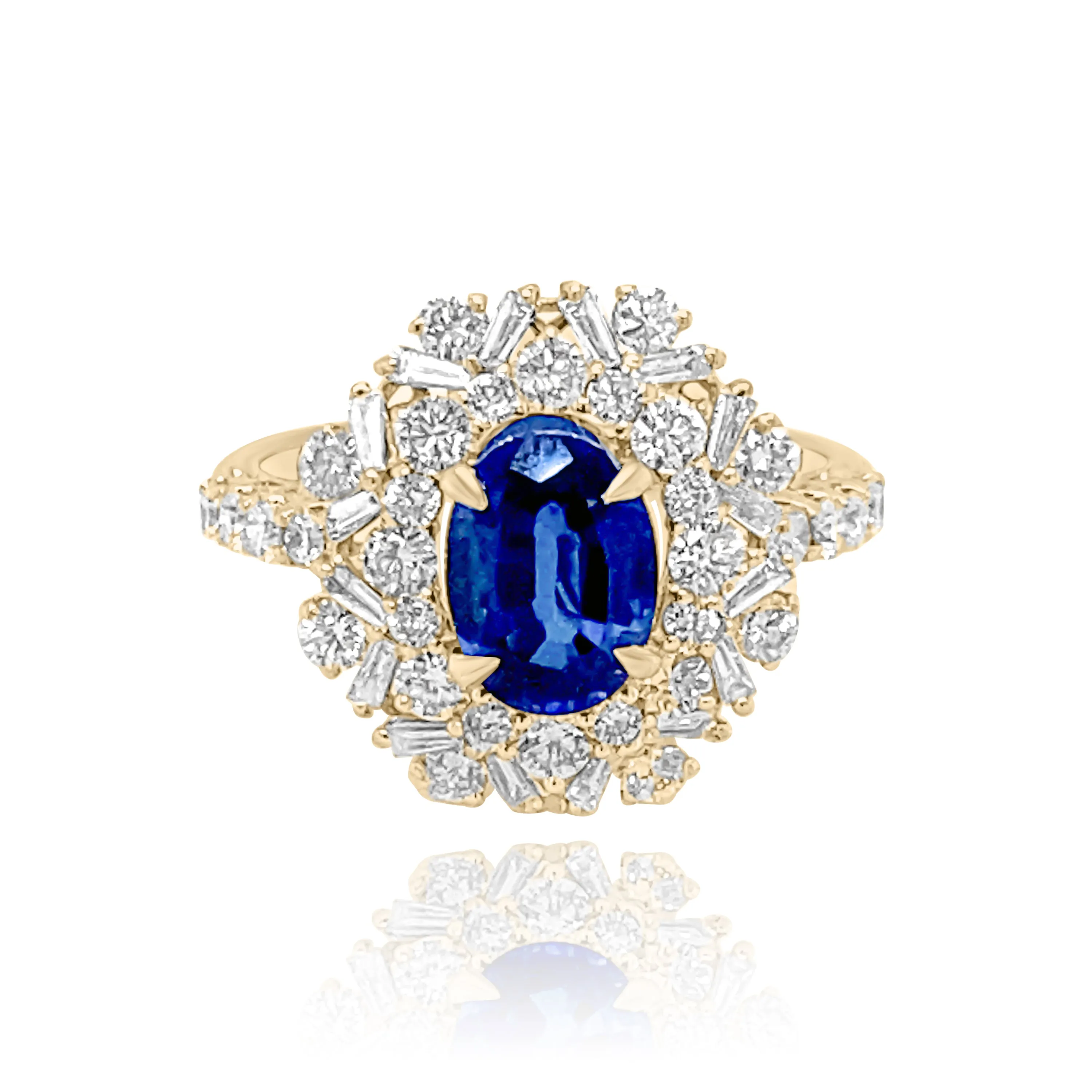 DIAMONDS & SAPPHIRE "ELEANOR" RING.