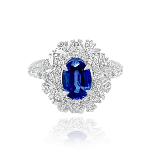 DIAMONDS & SAPPHIRE "ELEANOR" RING.