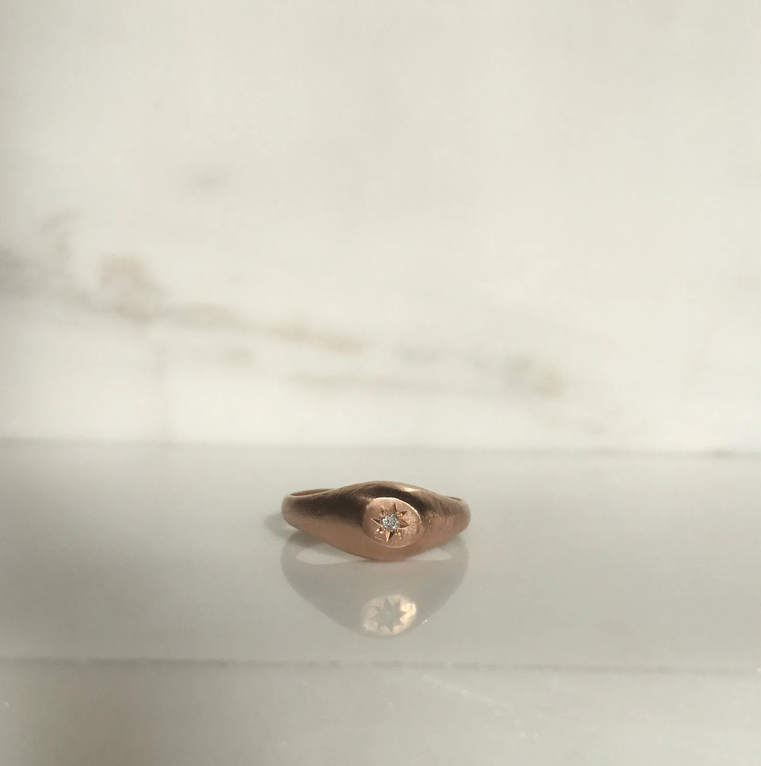 Dome Signet Diamond Ring