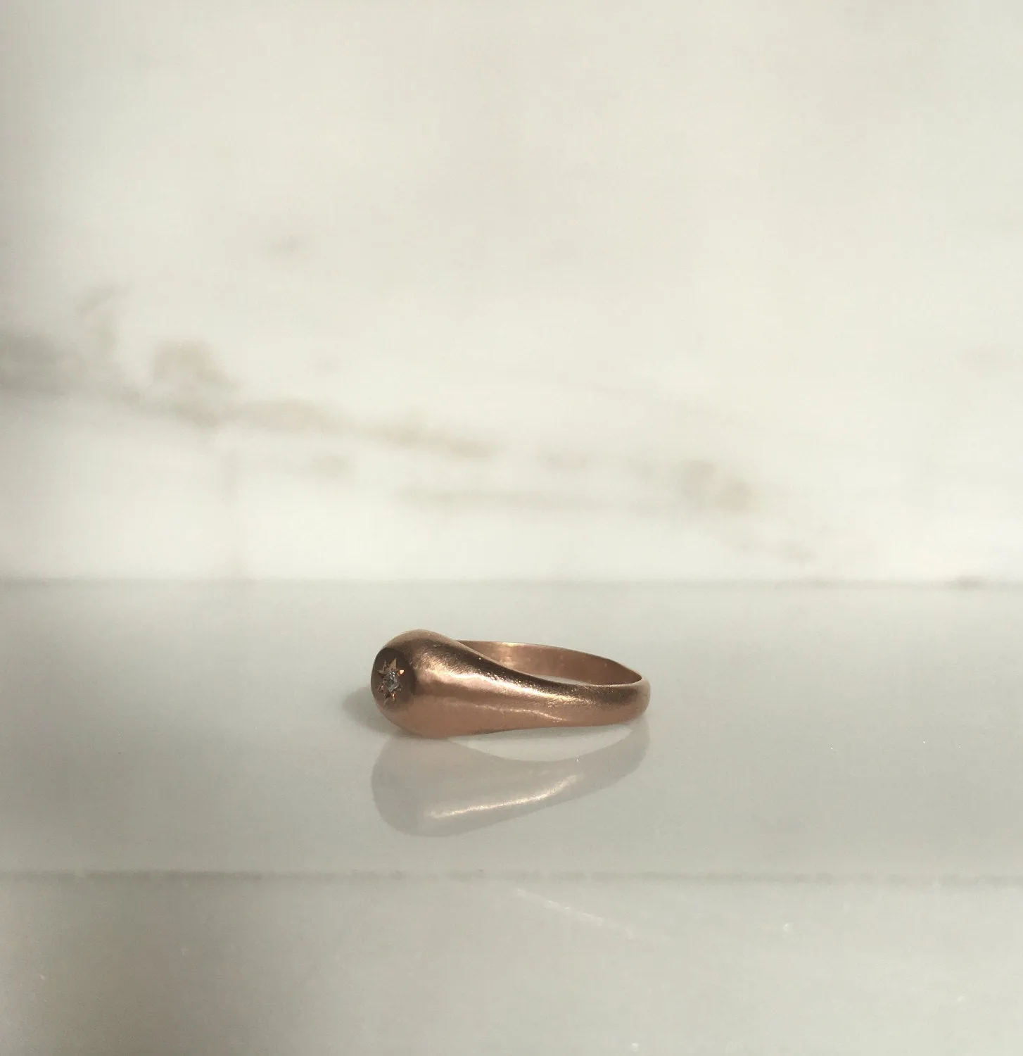 Dome Signet Diamond Ring