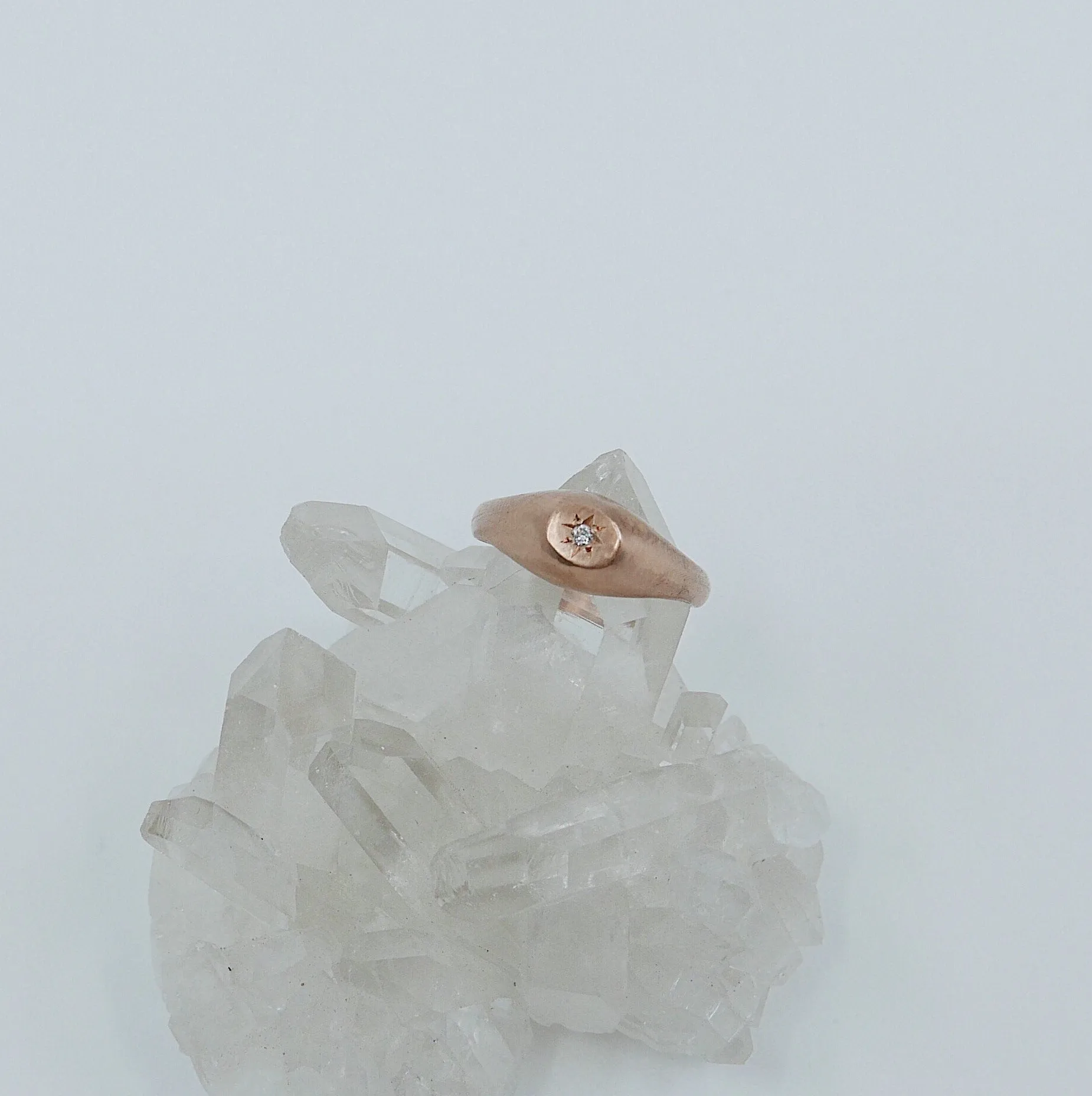 Dome Signet Diamond Ring