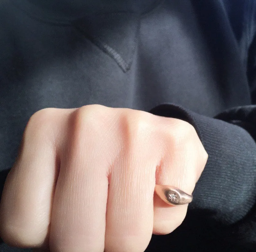 Dome Signet Diamond Ring