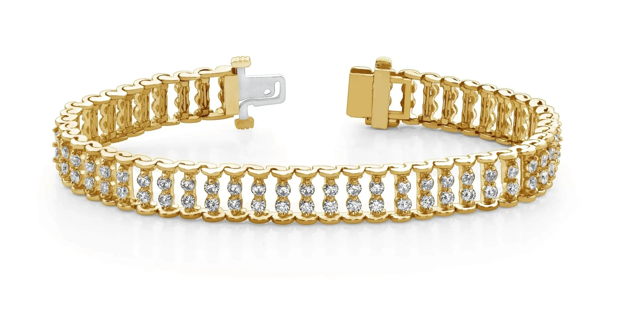 Double Diamond Candlestick Bracelet Lab-Grown Diamond with 3.02 ct.(finished) 1.9mm