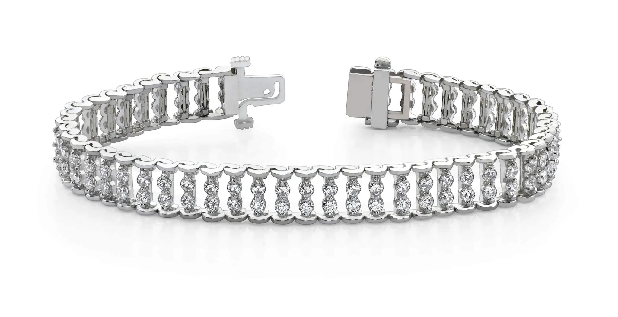 Double Diamond Candlestick Bracelet Lab-Grown Diamond with 3.02 ct.(finished) 1.9mm