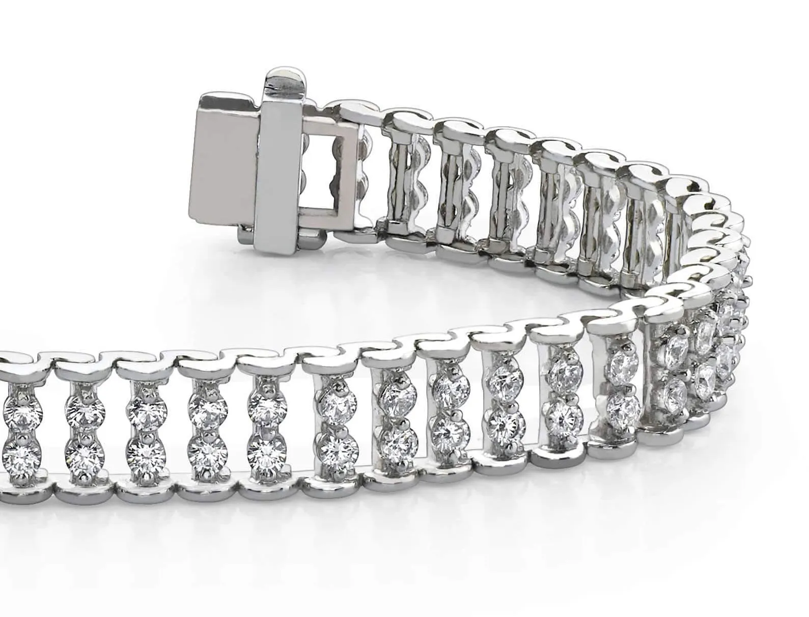 Double Diamond Candlestick Bracelet Lab-Grown Diamond with 3.02 ct.(finished) 1.9mm