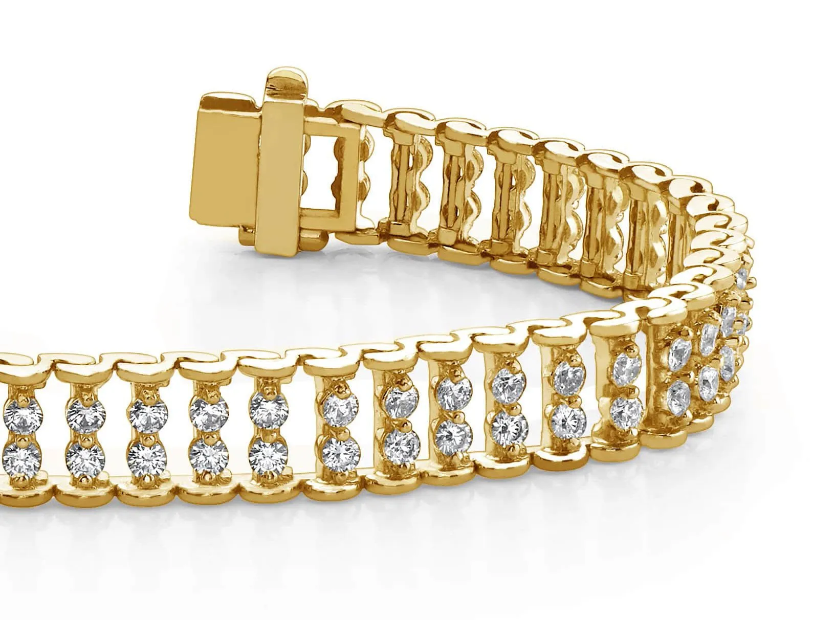 Double Diamond Candlestick Bracelet Lab-Grown Diamond with 3.02 ct.(finished) 1.9mm