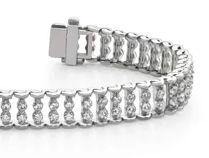 Double Diamond Candlestick Bracelet Lab-Grown Diamond with 3.02 ct.(finished) 1.9mm