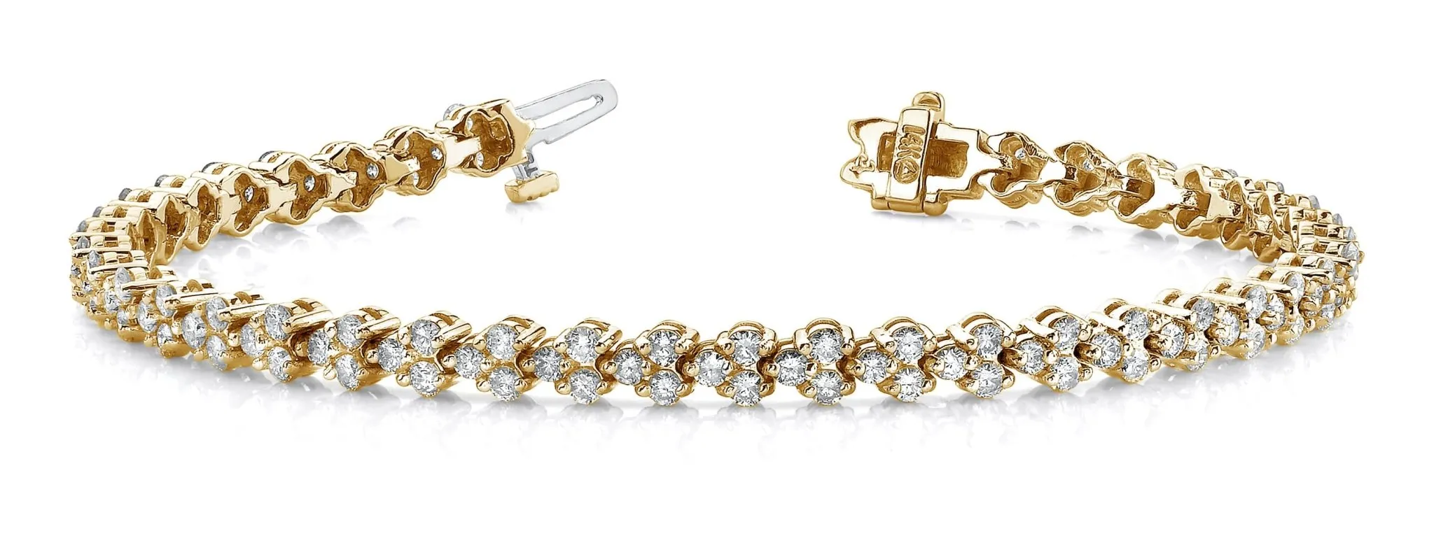 Double Diamond Stacked Diamond Bracelet with 5.02 ct.(finished) 2.25mm