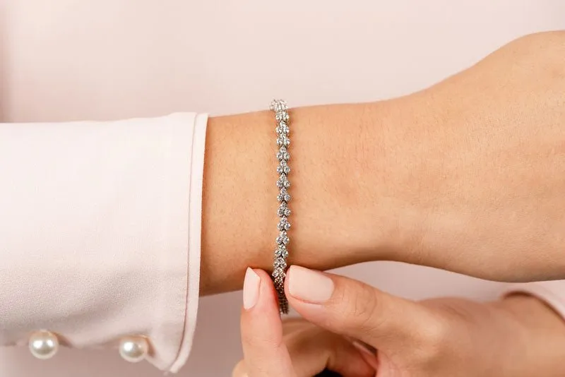 Double Diamond Stacked Diamond Bracelet with 5.02 ct.(finished) 2.25mm