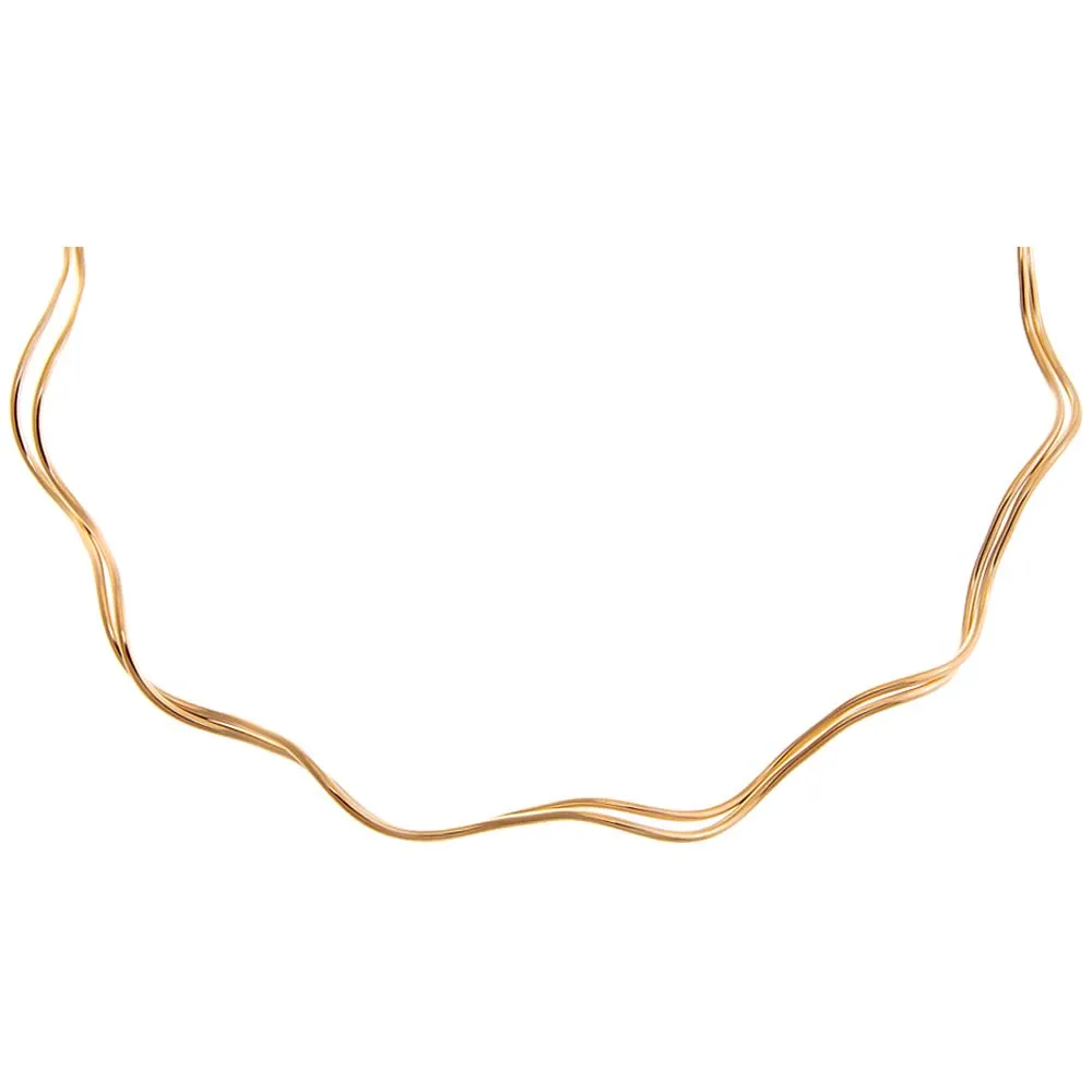 Double Solid Squiggly Collar Choker Necklace