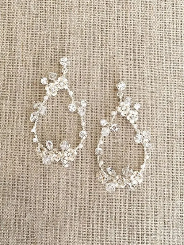 EA291 Rose Gold Rhinestone Earrings