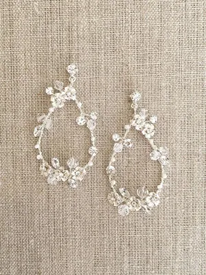 EA291 Rose Gold Rhinestone Earrings