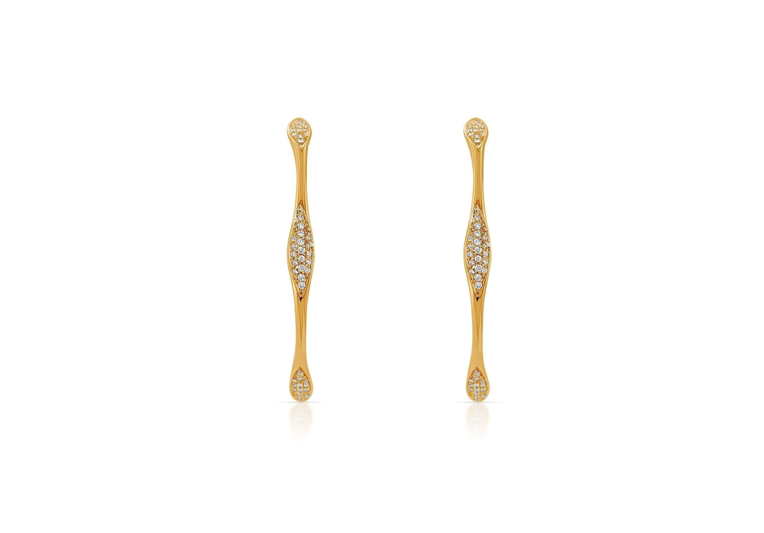 Earrings 18kt Gold Round Hoops & Diamonds