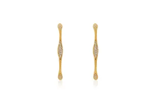 Earrings 18kt Gold Round Hoops & Diamonds