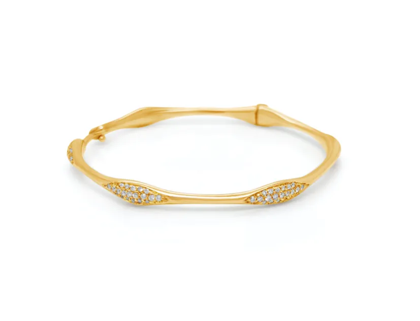Earrings 18kt Gold Round Hoops & Diamonds