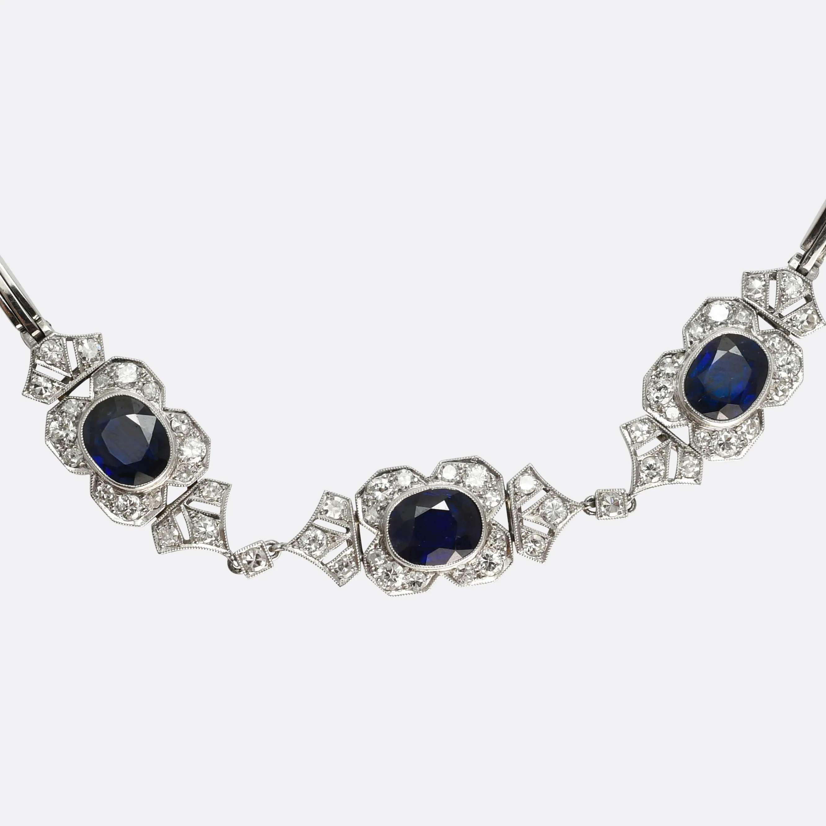 Edwardian Sapphire & Diamond Platinum Bracelet