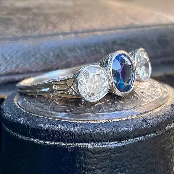 Edwardian Sapphire & Diamond Ring