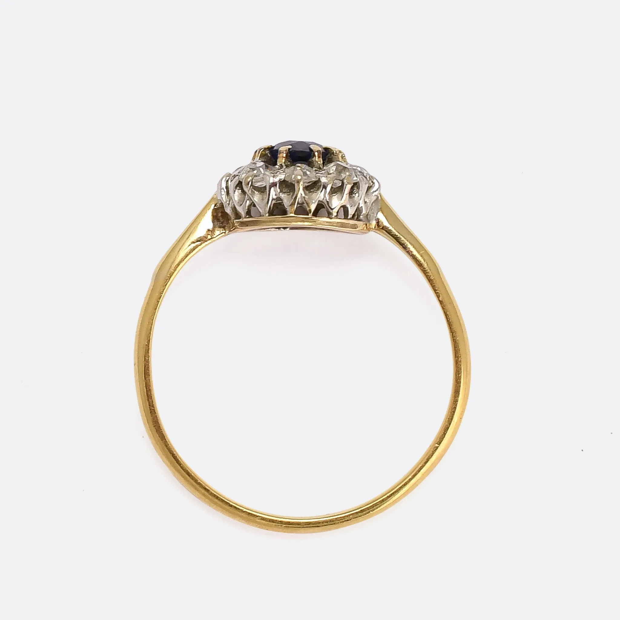 Edwardian Sapphire & Diamond Round Cluster Ring