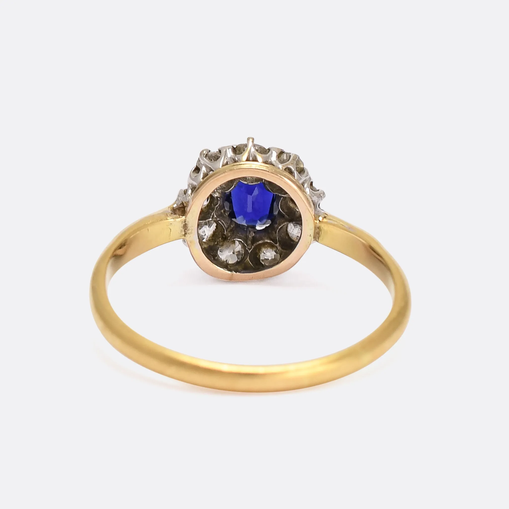 Edwardian Sapphire & Diamond Round Cluster Ring