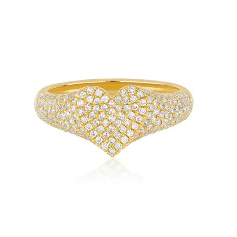 EF Collection Diamond Heart Signet Ring