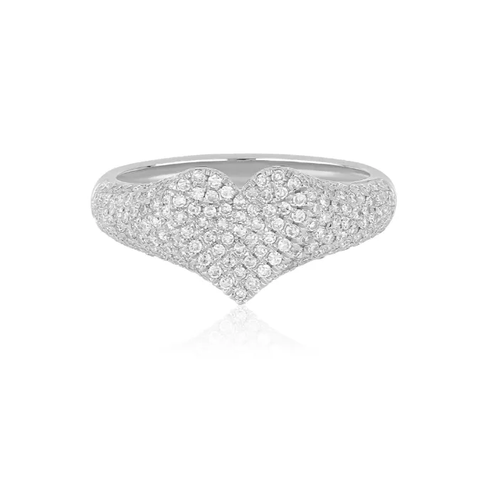 EF Collection Diamond Heart Signet Ring